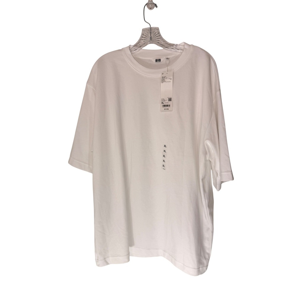 Uniqlo Airism Cotton Blend Crewneck Oversize Short Sleeve T-Shirt Men's White XL